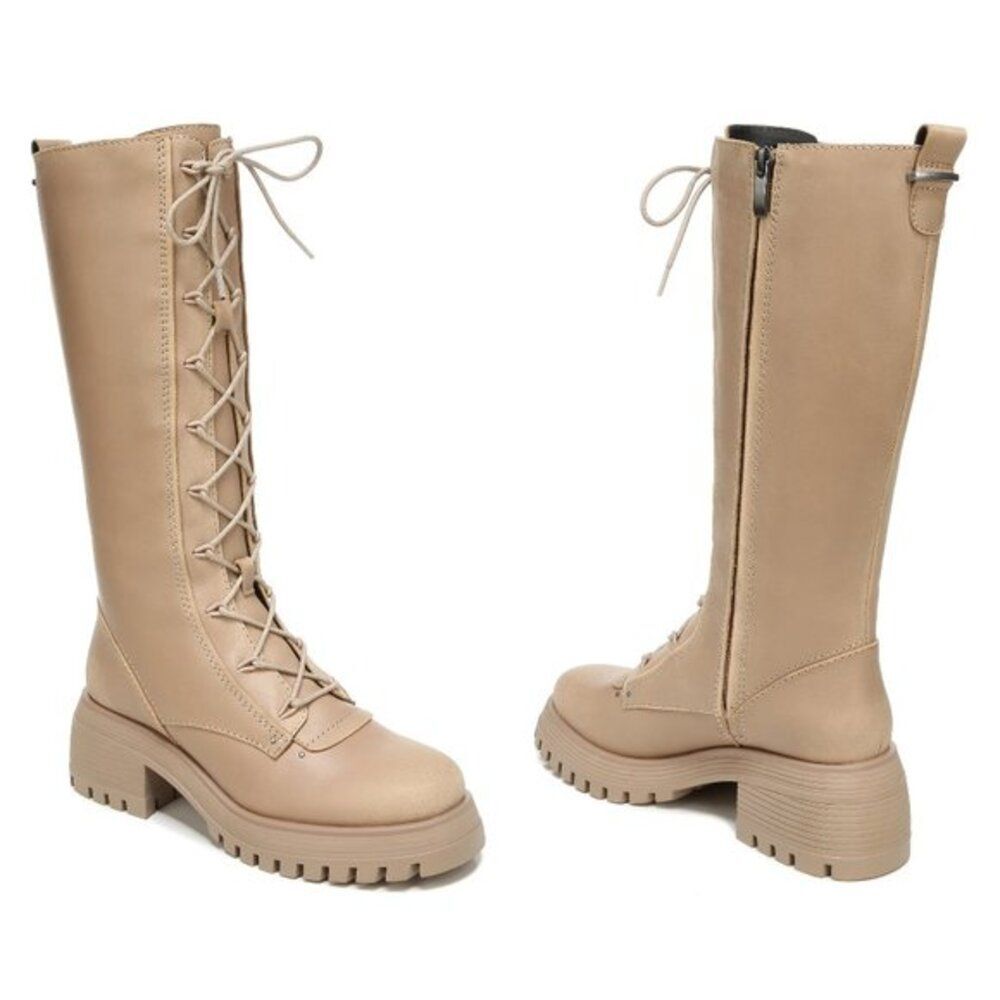 Franco Sarto Women's Jasper ChunkyLug Sole Leather Lace‎ Up Boot